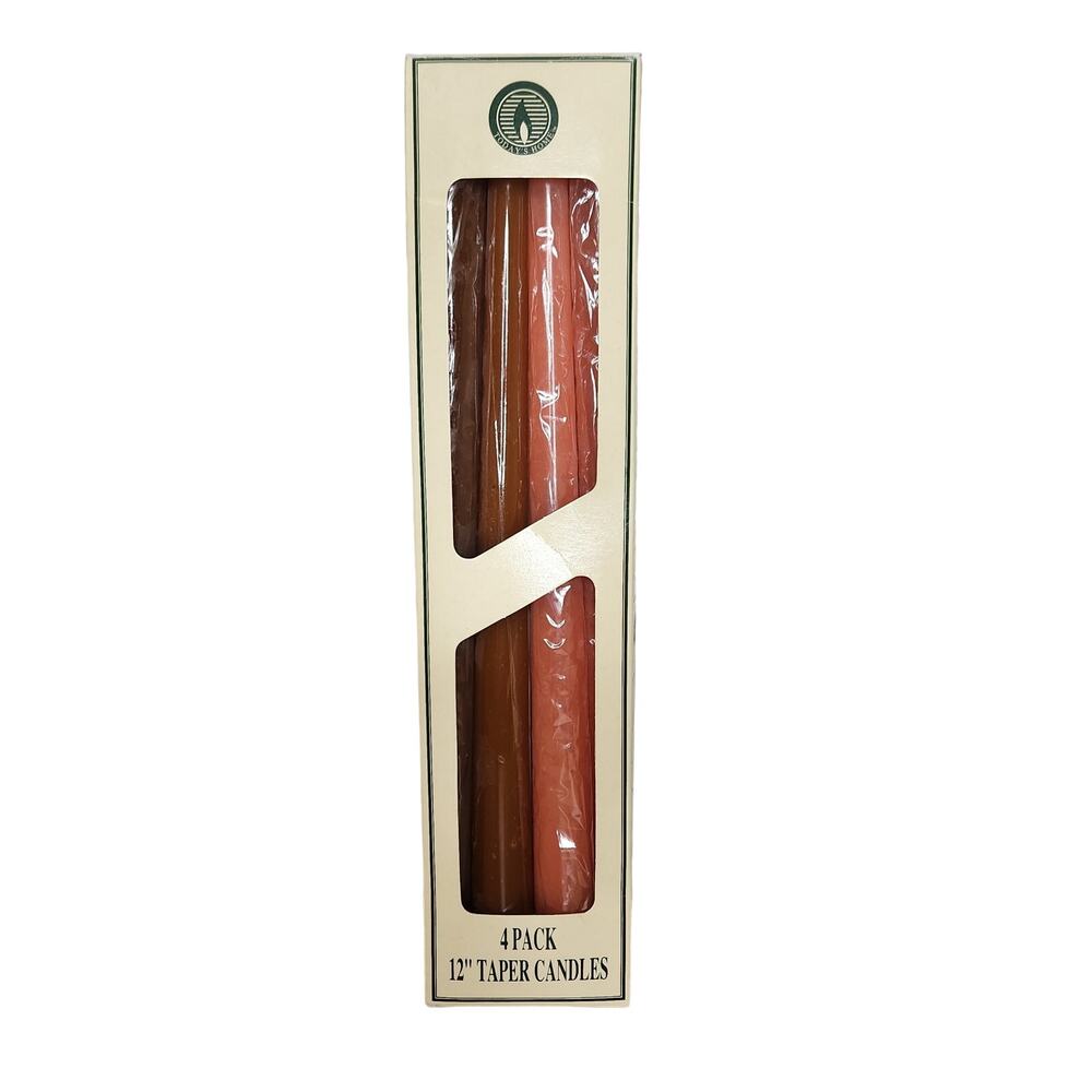 Taper Candles 12" 4 Pack Today's Home Pink Brown New